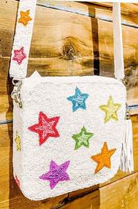 Bolso de hombro cuadrado de tela blanca con correa ancha extraíble, bolso de mano con cremallera para fiesta de mujer, bolso cruzado personalizable con mariposa de cuentas de semillas - Product Image 6