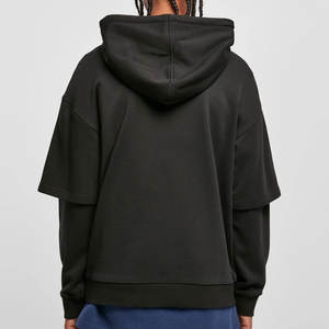 Sweat-shirts à capuche vintage pour hommes en gros, double couche, manches longues, coupe oversize, effet délavé, fabricant OEM de mode - Product Image 3