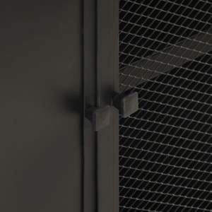 Aparador de madera de mango maciza negra rugosa de 23.6x13.8x30.7 pulgadas para gabinetes de sala de estar - Product Image 5