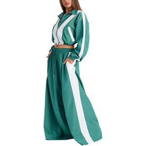 Survêtement coupe-vent en pongé personnalisé avec rabat anti-vent et poches zippées, et étiquette personnalisée, idéal pour les sports de plein air - Product Image 1
