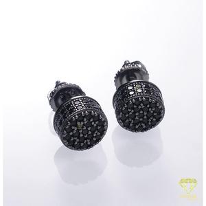 Boucles d'oreilles en moissanite noire de luxe, argent sterling 925, style hip hop, bijoux pour hommes et femmes - Product Image 4