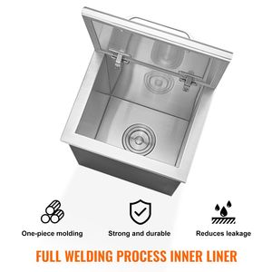 Contenitore per Ghiaccio Commerciale 14"L X 12"W X 18"H 40qt in Acciaio Inox con Coperchio a Cerniera per Cucine all'Aperto - Product Image 4