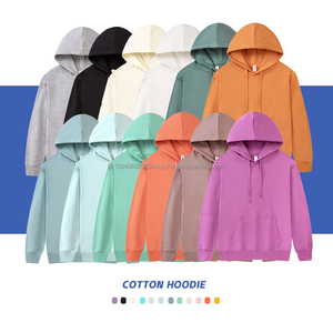 Sweat à capuche et sweat-shirt pour femme en éponge française 100% coton épais uni de haute qualité avec logo imprimé personnalisé - Product Image 3