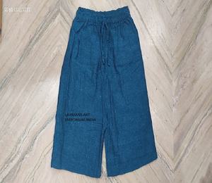 Pantalon short d'hiver en coton chanvre Couleurs unies Style népalais décontracté taille moyenne teint uni - Product Image 4