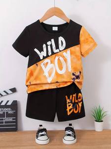 Conjunto de Verano Personalizado OEM 2026, Conjunto de Dos Piezas con Camiseta y Pantalones Cortos con Estampado de Letras, Traje Informal a la Moda - Product Image 3