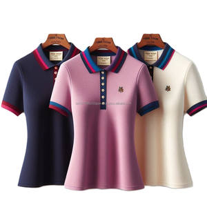 Camisetas Polo de verano para niñas, 100% de algodón, estampado sólido, cuello redondo, cuello vuelto, estilos uniformes informales, sensación suave, colores delicados - Product Image 3
