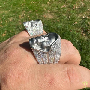 Lab Grown Diamond Skull Statement <b>Ring</b> for Men White <b>Gold</b> Gothic Skeleton Head Luxury Hip Hop Designer <b>Cocktail</b> <b>Ring</b> - Product Image 3