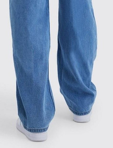 High Street Premium Quality Vintage Winter Blue Denim <b>Jeans</b> Rigid Baggy Wide Leg Washed Technics Mid Waist Plus Size Knitted - Product Image 2