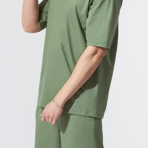 Nuevo Conjunto de Ropa Casual para Hombre, Estilo Moderno, 100% Algodón, Tejido Suave, Hombros Caídos, Ropa Deportiva Transpirable para Verano - Product Image 5