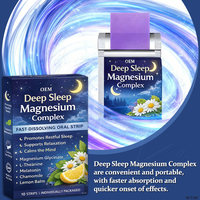 Complément de magnésium pour sommeil profond, bandes orales à dissolution rapide, pour s'endormir plus rapidement, dormir paisiblement, se réveiller rafraîchi, relaxation, esprit calme