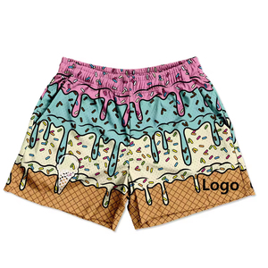 Mens Casual Lace Mesh Shorts OEM Custom Youth Boy Flame Design Double <b>Layer</b> Men Mesh Basketball Shorts - Product Image 2