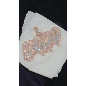 Pendentif Moissanite « DODO » Collier Personnalisé Lettre Bulle Bijoux Hip Hop de Luxe Chaîne Iced Out pour Hommes - Product Image 4