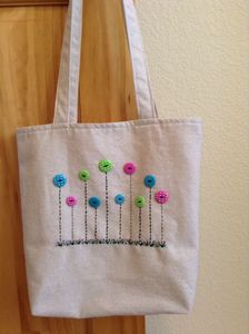 Bolsa de Lona Blanca con Bordado de Hojas, Bolso de Mano Reutilizable, Bolsa de Hombro para Compras Diarias Casuales para Mujer - Product Image 6