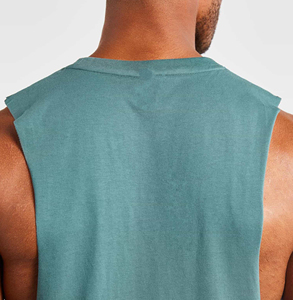 Machine Stitched Men Cut Out Sleeveless Shirt Gym <b>Stringer</b> <b>Vest</b> Blank Workout Shirt Muscle Tee Bodybuilding Tank Top Fitness - Product Image 4