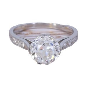 Hermoso Anillo de Compromiso Personalizado con Moissanita, Anillo de Plata de Ley con Diamante de Moissanita, Anillo de Moissanita Redondo Blanco - Product Image 1