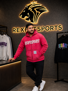 REXFITSPORTS 2026 Custom <b>Pink</b> Full Zip Club <b>Hoodie</b> 280–300 GSM Cotton Polyester Fleece Studded Streetwear <b>Hoodie</b> for Men Women - Product Image 2