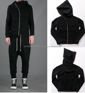 Sudadera con Capucha y Cremallera Diagonal de Marca Moderna, Color Sólido. Unisex, Forrado de Felpa para Otoño/Invierno. Sudadera con Capucha - Product Image 5