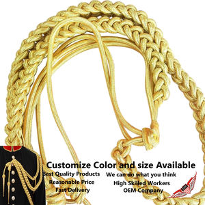Aiguillette Dorada de Tamaño Completo, Etiquetas Doradas, Aiguillette Dorada de Mylar para Uso Militar, Naval o Ceremonial - Product Image 2