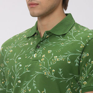 Chemises pour hommes personnalisées en gros, impression par transfert thermique, coupe ajustée, respirantes, séchage rapide, tissu en toile tricotée écologique pour chemise - Product Image 5