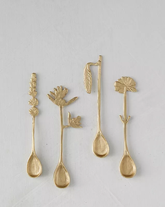 Cuillère en laiton – Meilleurs prix fabricant – Couverts de table à dessert – Cuillère à motif feuille – Cuillère à manche décoré - Product Image 5