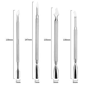 Kit professionnel de soins des pieds, outils pour les ongles en acier inoxydable, pousse-cuticules double extrémité effet caméléon arc-en-ciel ANAAIF - Product Image 2