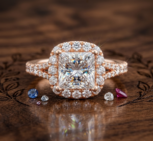 Anillo de Diamantes con Corte Princesa en Oro Fino de 14K, Certificado IGI, Estilo Vintage PT900, para Bodas, Fiestas y Aniversarios, Venta al Por Mayor - Product Image 1