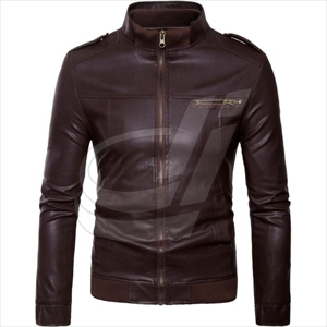 Chaqueta de Cuero de Moda con Cuello Alto para Hombre, al Mejor Precio, Chaqueta de Cuero Genuino, Parka, Hecha en Pakistán - Product Image 2