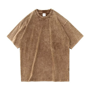 Breathable Eco-Friendly Quick Dry High Street <b>Black</b> Color Hip Hop Custom Logo <b>Plain</b> Dyed 100% Cotton Oversized Men's <b>T</b>-<b>Shirts</b> - Product Image 1