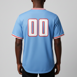 Nouveau design, maillot de baseball en polyester respirant à imprimé numérique brodé, anti-UV, anti-bactérien, col en V - Product Image 6