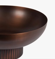Plateau décoratif en fer finition cuivre antique, centre de table moderne sur piédestal, artisanat métallique de luxe pour mariage, baptême, Ramadan, Diwali