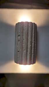 Modern Rectangle Concrete Wall Sconce <b>Socket</b> Wall Shelf Fluted Finish Nature Theme Ambient <b>Light</b> for Bedroom Living Room - Product Image 5