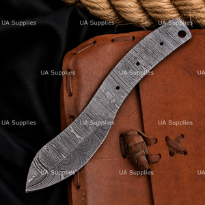Cuchillo de Acero de Damasco con Hoja de Punta Caída de 8 Pulgadas, Espiga Completa, en Blanco, para Caza, Bricolaje, Personalizable, de Acero Forjado de Alta Calidad - Product Image 6