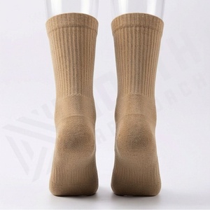 Crew <b>Socks</b> Solid Color Knitted Cotton Breathable Daily Wear Adult Autumn Casual Style - Product Image 2