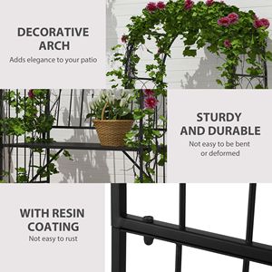 Pergola da Giardino in Metallo 23.25" x 80" con Panchina e Decorazioni Intagliate per 2 Persone, Ideale per Matrimoni e Patio - Product Image 5