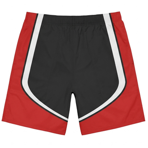 กางเกงขา<span class=keywords><strong>ส</strong></span>ั้นตาข่ายคุณภาพสูง 160 GSM ระบายอากาศได้ดี <span class=keywords><strong>ส</strong></span>ีดำตัด<span class=keywords><strong>ส</strong></span>ีแดง แถบสีขาวโค้ง พิ<span class=keywords><strong>ม</strong></span>พ์โลโก้ตาม<span class=keywords><strong>ส</strong></span>ั่ง - Product Image 1