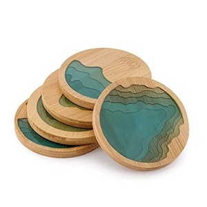 Posavasos de Resina y Madera, Accesorios de Cocina, Artesanía India en Venta, Posavasos para Mesa, Uso en Cocina - Product Image 6