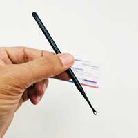 Pousse-cuticules professionnels en acier inoxydable massif de qualité supérieure, finition plasma noire, pour les doigts