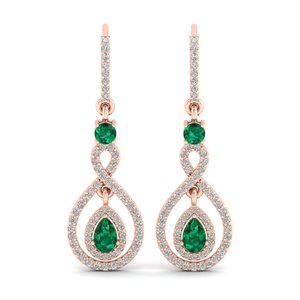 Boucles d'oreilles pendantes REYES exquises en argent sterling 925 avec moissanite VVS, émeraude de haute qualité, bijoux fins et précieux - Product Image 2