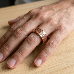 Anillo de Cobre Puro Premium con Ojo Turco • Anillo de Protección y Sanación Grabado de Lujo con el Símbolo del Ojo que Todo lo Ve - Product Image 2