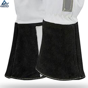 Guantes de Soldadura de Cuero Vacuno Rojo con Logotipo Personalizado, Guantes de Trabajo Ignífugos de Alta Calidad a Buen Precio para Soldadores - Product Image 6