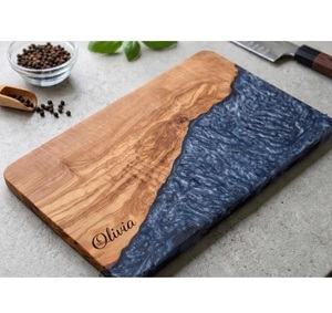 เขียงไม้เนื้อแข็งเคลือบอีพ็อกซี่สำหรับอุปกรณ์ครัว เขียงไม้เรซิ่นสวยหรูสำหรับเสิร์ฟ - Product Image 1