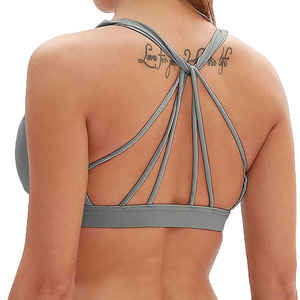 Sujetador deportivo reversible sin costuras a prueba de golpes para yoga, para mujer, con logo personalizado, para entrenamiento, fitness, gimnasio, ropa deportiva suave. - Product Image 6