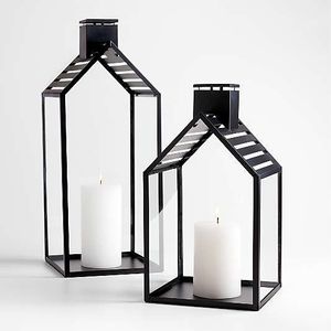 Lanternes en forme de cabane de haute qualité, décoratives pour Noël, écologiques, pour l'intérieur et l'extérieur, pour la maison et le jardin, porte-bougies - Product Image 1