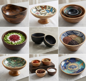 Bol en bois fait main, intérieur noir poli, style Wabi Sabi, pour servir les aliments, idéal pour offrir - Product Image 6