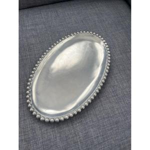 Food Serving <b>Tray</b> Beaded Border Design Oval Shape Decorative <b>Trays</b> Restaurant Dining Tableware Display Handmade <b>Tray</b> For Decor - Product Image 1