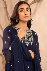 Salwar Kameez de Seda de Alta Calidad, Estilo Musulmán Formal y Modesto, para Todas las Temporadas, Organza Sin Arrugas, Secado Rápido, para Fiestas, Bodas, Diwali 1 - Product Image 2