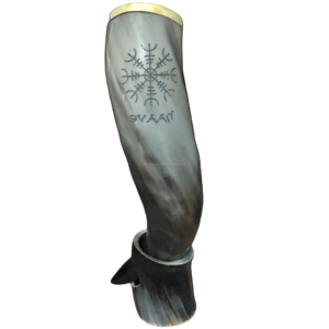 Corne à boire XL en corne de grenouille polie, Corne Viking pour bière et vin, Articles de boisson pour célébrations - Product Image 1