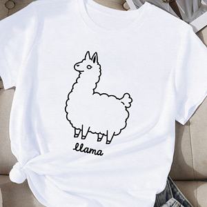 Lama illustré avec un design ludique t-shirt comfit pour femmes - Product Image 2