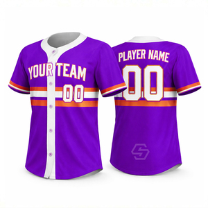 Nouveaux maillots de baseball personnalisés en gros, design de logo, polyester, uniforme d'équipe pour hommes, maillot de baseball sportif à séchage rapide - Product Image 3