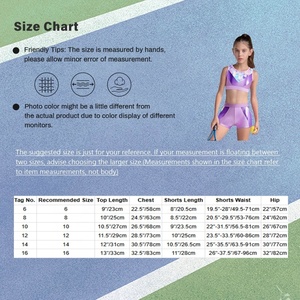 Conjuntos Deportivos para Niñas de 6 a 16 Años, Top Corto Metálico con Pantalones Cortos para Yoga, Gimnasia, Baile Latino, Trajes de Baile de Salón - Product Image 6